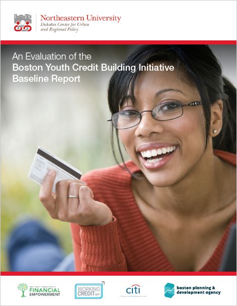 Report cover with woman holding credit card
