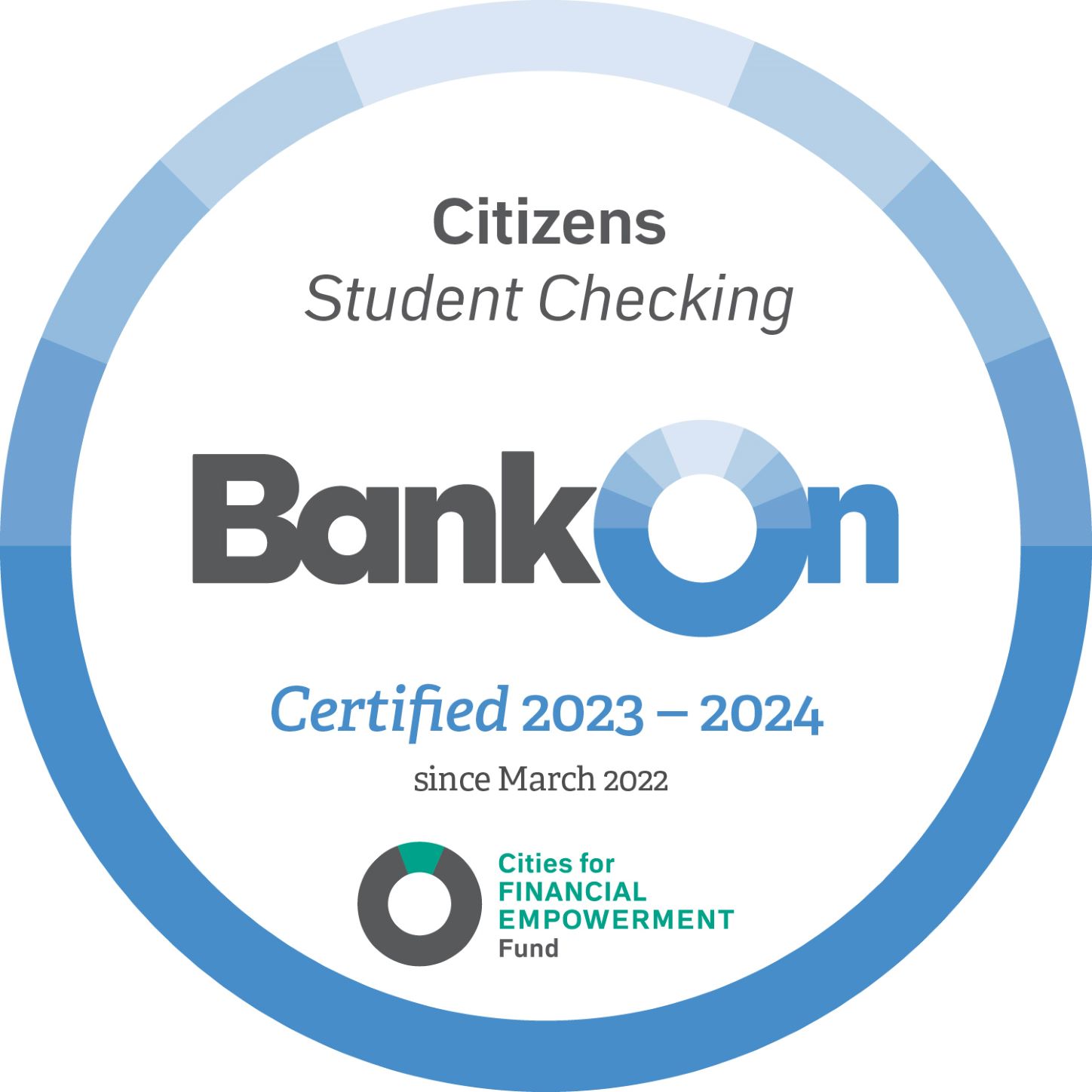 Citizens - Citizens Student Checking Account 2023-2024 Bank On Standards seal
